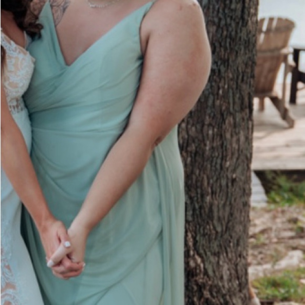 Azazie Green Sleeveless Maxi Dress for Weddings